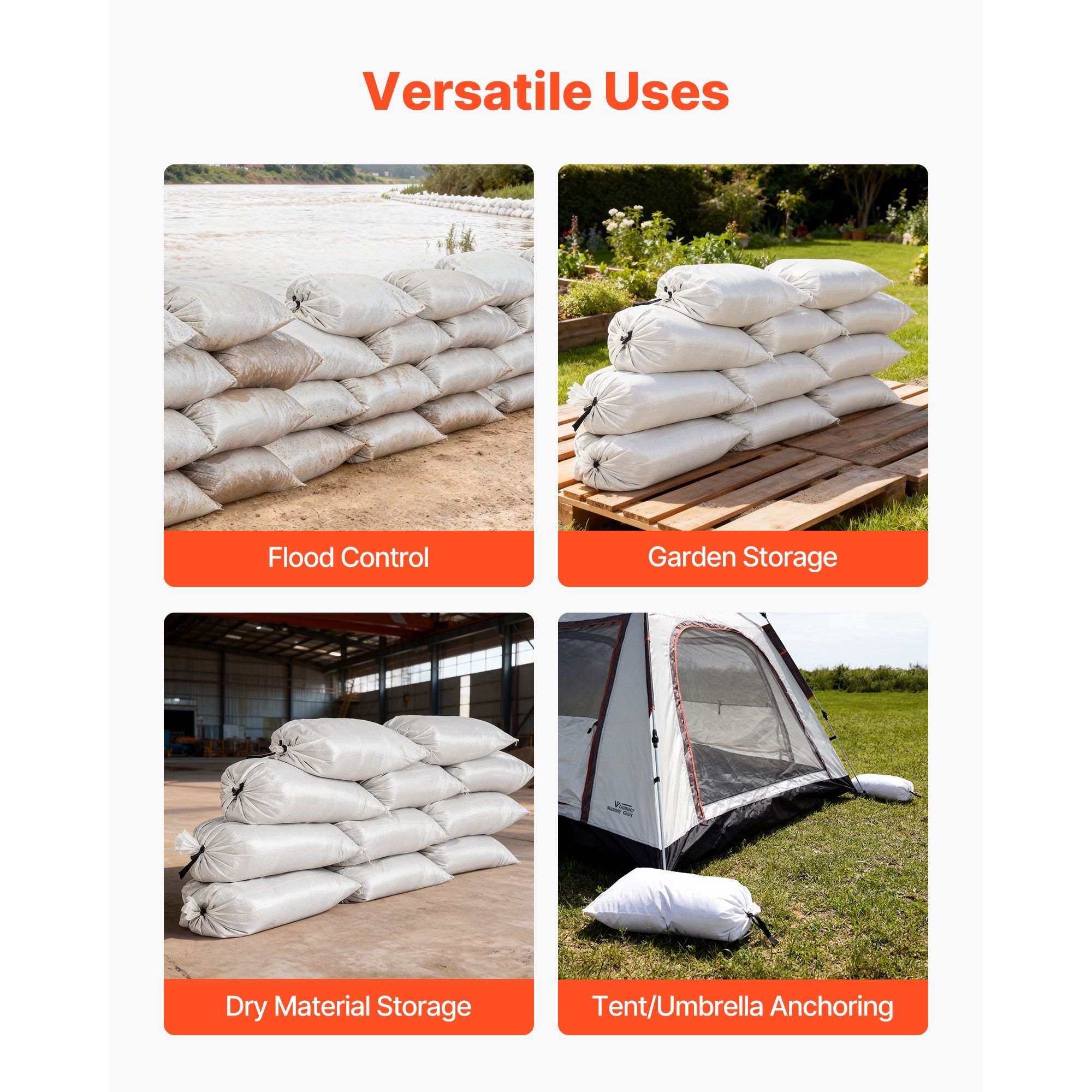 Empty Sandbags, 100 Packs 16 x - Flood Barrier Bag ulasan dan harga